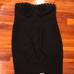 Black strapless dress